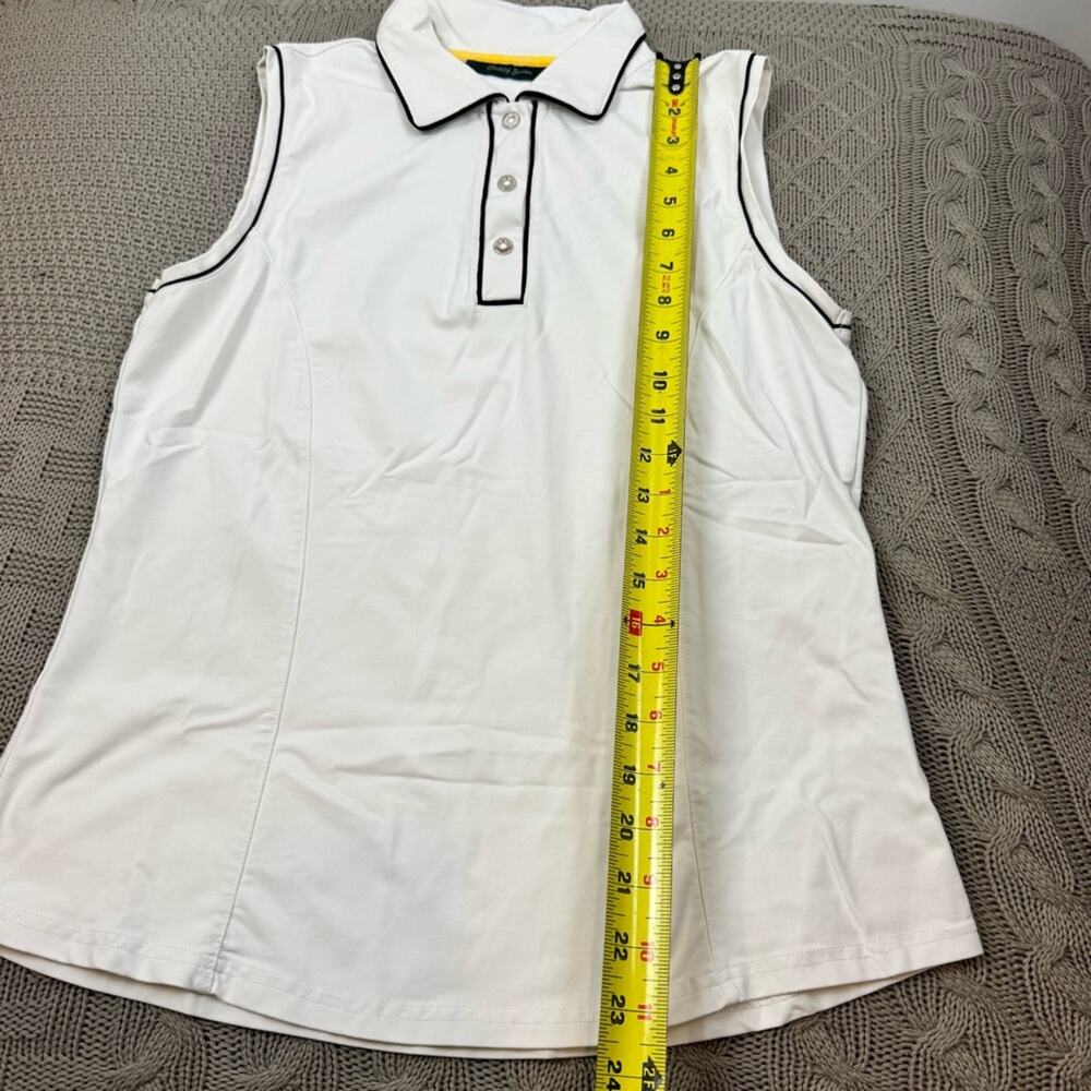 Bobby Jones Women’s White Sleeveless Polo Golf Performance Shirt Medium - Picture 6 of 13